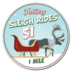 Corrugated Plastic Sign With Stakes 16in Circular-Sleigh Rides