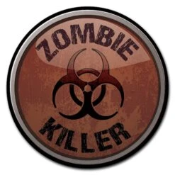 Corrugated Plastic Sign With Stakes 16in Circular-Zombie Killer