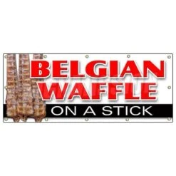 BELGIAN WAFFLE ON A STICK BANNER SIGN Lolly Dough Sweets Fudge Puppies