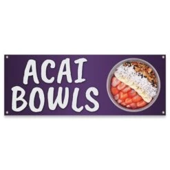 ACAI Bowls Banner Concession Stand Food Truck Single Sided