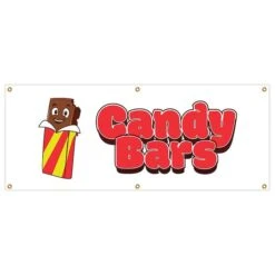 Candy Bars Banner Heavy Duty 13 Oz Vinyl With Grommets Single Sided