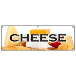 CHEESE BANNER SIGN Dairy Milk American Swiss Grilled Calcium Provolone