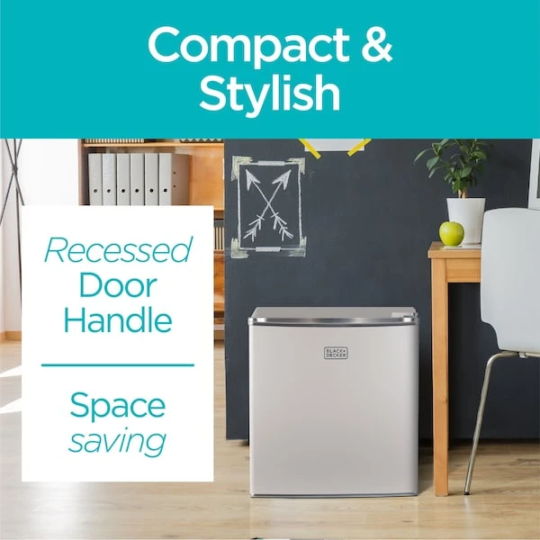 Black & Decker Compact Refrigerator Energy Star Single Door Mini Fridge With Freezer, 1.7 Cubic Ft., White 4 Black & Decker Compact Refrigerator Energy Star Single Door Mini Fridge With Freezer, 1.7 Cubic Ft., White - Image 4