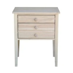 Accent Table With Drawers, Unfinished