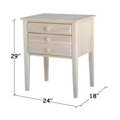 Accent Table With Drawers, Unfinished -Zoro Tools Shop Whitewood20Industries20Inc OTxx66xx2