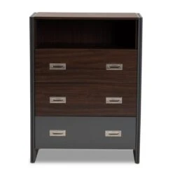 Baxton Studio Elliot Two-Tone Walnut And Grey Finished Wood 3-Drawer Chest -Zoro Tools Shop Wholesale20Interiors20Inc 10890xx3