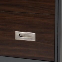 Baxton Studio Elliot Two-Tone Walnut And Grey Finished Wood 3-Drawer Chest -Zoro Tools Shop Wholesale20Interiors20Inc 10890xx5