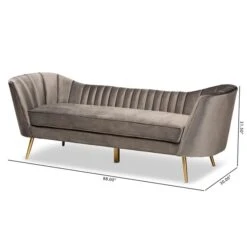 Baxton Studio Kailyn Glam And Luxe Grey Velvet Fabric And Gold Finished Sofa -Zoro Tools Shop Wholesale20Interiors20Inc 11024xx9xxb1e7e2