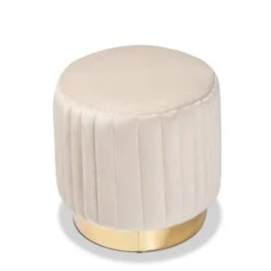 Baxton Studio Kirana Glam And Luxe Beige Velvet Fabric And Gold PU Leather Ottoman -Zoro Tools Shop Wholesale20Interiors20Inc 11240xx3xx22126b