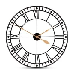 Baxton Studio Janette Contemporary Black And Gold Finished Metal Wall Clock
