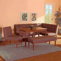 Baxton Studio Sanford Mid-Century Modern Grey Fabric And Walnut Brown Finished Wood 5-Piece Dining Nook Set 19 Baxton Studio Sanford Mid-Century Modern Grey Fabric And Walnut Brown Finished Wood 5-Piece Dining Nook Set -Zoro Tools Shop Wholesale20Interiors20Inc 11340xx11341xx11342xx9305xx10xxd05262