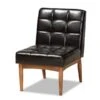 Baxton Studio Sanford Mid-Century Modern Dark Brown Faux Leather And Walnut Brown Finished Wood Dining Chair