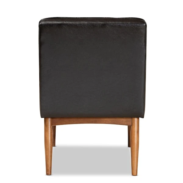 Baxton Studio Sanford Mid-Century Modern Dark Brown Faux Leather And Walnut Brown Finished Wood Dining Chair 5 Baxton Studio Sanford Mid-Century Modern Dark Brown Faux Leather And Walnut Brown Finished Wood Dining Chair - Image 5