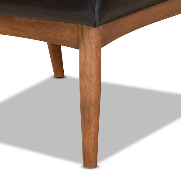 Baxton Studio Sanford Mid-Century Modern Dark Brown Faux Leather And Walnut Brown Finished Wood Dining Chair 8 Baxton Studio Sanford Mid-Century Modern Dark Brown Faux Leather And Walnut Brown Finished Wood Dining Chair - Image 8