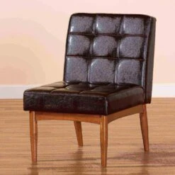 Baxton Studio Sanford Mid-Century Modern Dark Brown Faux Leather And Walnut Brown Finished Wood Dining Chair 12 Baxton Studio Sanford Mid-Century Modern Dark Brown Faux Leather And Walnut Brown Finished Wood Dining Chair -Zoro Tools Shop Wholesale20Interiors20Inc 11344xx8xxf33dce