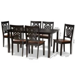 Baxton Studio Luisa Modern And Contemporary Two-Tone Dark Brown And Walnut Brown Finished Wood 7-Piece Dining Set -Zoro Tools Shop Wholesale20Interiors20Inc 11384xx10519xx9xx8fcb12