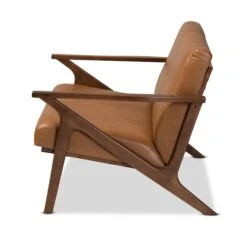 Baxton Studio Bianca Mid-Century Modern Walnut Brown Finished Wood And Tan Faux Leather Effect Loveseat -Zoro Tools Shop Wholesale20Interiors20Inc 11393xx3xxa7b0fd