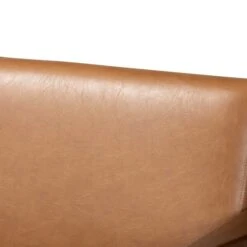 Baxton Studio Bianca Mid-Century Modern Walnut Brown Finished Wood And Tan Faux Leather Effect Loveseat -Zoro Tools Shop Wholesale20Interiors20Inc 11393xx5xxda5d45
