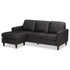 Baxton Studio Miles Modern And Contemporary Charcoal Fabric Sectional Sofa With Left Facing Chaise