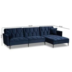 Baxton Studio Galena Contemporary Navy Blue Velvet And Black Metal Sectional Sofa With Right Facing Chaise -Zoro Tools Shop Wholesale20Interiors20Inc 11669xx8xx139aba