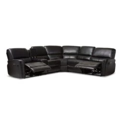Baxton Studio Amaris Black 5-Piece Power Reclining Sectional Sofa With USB Ports -Zoro Tools Shop Wholesale20Interiors20Inc 7896xx2