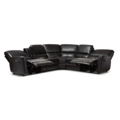 Baxton Studio Amaris Black 5-Piece Power Reclining Sectional Sofa With USB Ports -Zoro Tools Shop Wholesale20Interiors20Inc 7896xx3