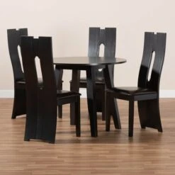 Baxton Studio Torin Dark Brown Upholstered And Finished Wood 5-Piece Dining Set -Zoro Tools Shop Wholesale20Interiors20Inc 8036xx10896xx8