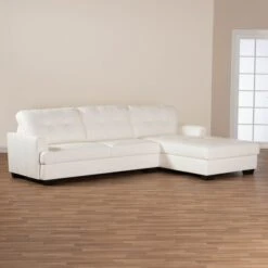 Baxton Studio Adalynn Modern White Faux Leather Upholstered Sectional Sofa -Zoro Tools Shop Wholesale20Interiors20Inc 8350xx5
