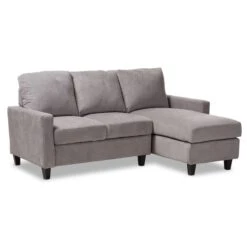 Baxton Studio Greyson Modern Light Grey Upholstered Reversible Sectional Sofa