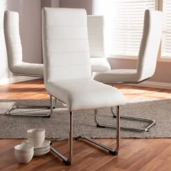 Baxton Studio Marlys Modern White Faux Leather Upholstered Dining Chair -Zoro Tools Shop Wholesale20Interiors20Inc 8797xx3