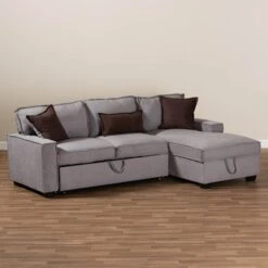 Baxton Studio Emile Light Grey Right Facing Storage Sectional Sofa With Pull-Out Bed -Zoro Tools Shop Wholesale20Interiors20Inc 9567xx6