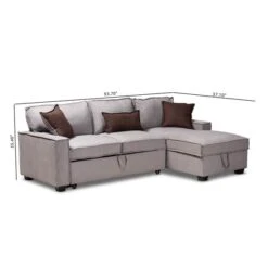 Baxton Studio Emile Light Grey Right Facing Storage Sectional Sofa With Pull-Out Bed -Zoro Tools Shop Wholesale20Interiors20Inc 9567xx7