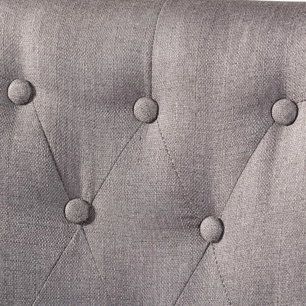 Baxton Studio Gardner 5-PC Dark Brown Finished Grey Upholstered Dining Set 4 Baxton Studio Gardner 5-PC Dark Brown Finished Grey Upholstered Dining Set - Image 4