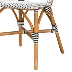 Baxton Studio Genica Classic French Black And White Weaving And Natural Brown Rattan Indoor/Outdoor Bistro Chair -Zoro Tools Shop Wholesale20Interiors20Inc D12000136463929xx6xxe054fe