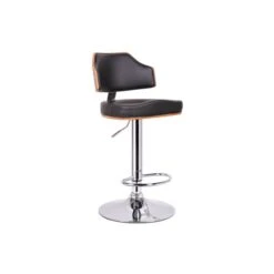 Baxton Studio Cabell Walnut And Black Modern Bar Stool