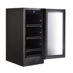 Built-in Black Glass 80-can Capacity 3.4 Cu Ft. Beverage Refrigerator -Zoro Tools Shop Whynter20LLC BBR801BG2