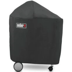 Weber Grill Cover, 25 In W, 40 In H, Polyester, Black
