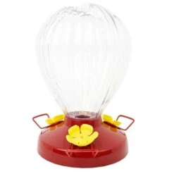 Bird Feeder, Fluted Balloon, 32 Oz, Nectar, 3 PortPerch, Plastic, 712 In H