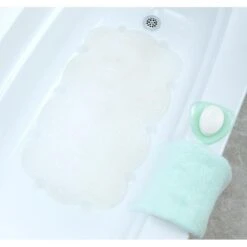 0 Divine Design Heavenly Comfort Cloud Bath Mat With Microban, 29 In L, 17 In W, Vinyl Mat Surface