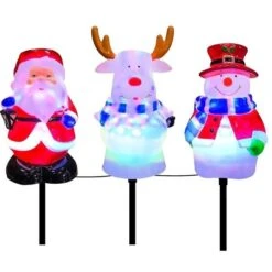 SnowmanSantaMoose Stake Set