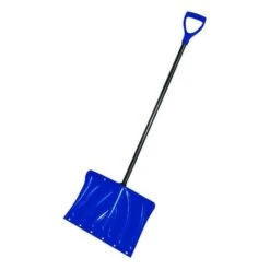 Snow Shovel, 37 In Steel D-Grip Handle, Poly Blade Material, 18 In Blade Width