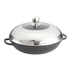 Wok, Die Cast, Aluminum, 3 Qt.