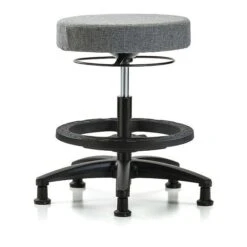 Bench Stool, Med, Fabric, BF, Glides, Gry