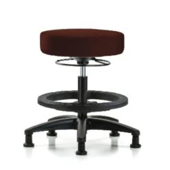 Bench Stool, Med, Vinyl, BF, Glides, Burg