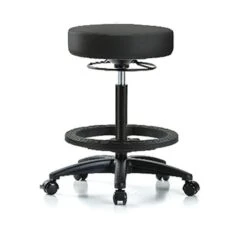 Bench Stool, Hi, Vinyl, BF, Casters, BLK