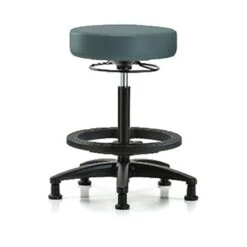 Bench Stool, Hi, Vinyl, BF, Glides, Blu