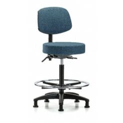 Bench Stool, Hi, Fab, Bk, Tilt, CF, Gld, Blu