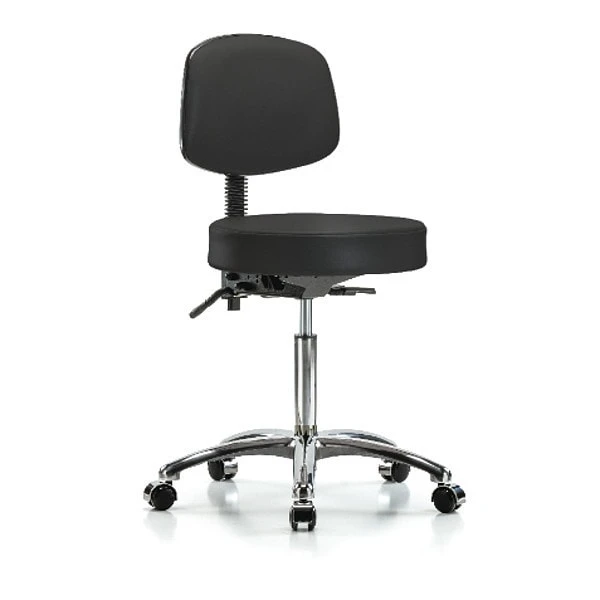 Ben Stool, Med, Vinyl, Bk, Cast, BLK 1 Ben Stool, Med, Vinyl, Bk, Cast, BLK