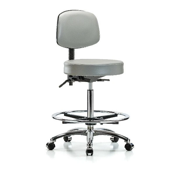 Bench Stool, Hi, Vin, Bk, Chrm, CF, Cast, Dov 1 Bench Stool, Hi, Vin, Bk, Chrm, CF, Cast, Dov