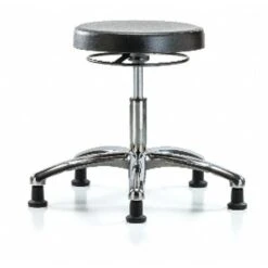 Poly Desk Stool, Chrome, Glides, Class 10
